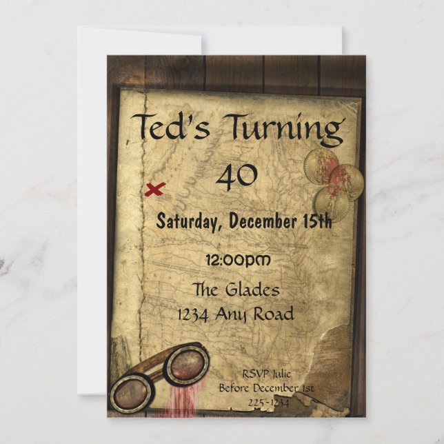 Invitación Mapa pirata (Anverso)