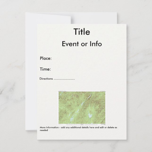 Invitación Mapa Topográfico de Mount Marcy - Parque Adirondac (Reverso)