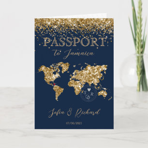 Invitación Mapa tropical del mundo del pasaporte de destino d
