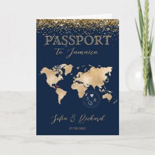 Invitación Mapa tropical del mundo del pasaporte de destino d