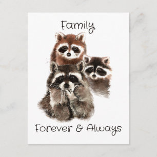 Invitación Mapaches de encargo de la reunión de familia que