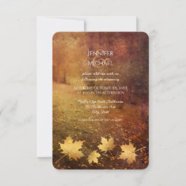 Invitación maple de sendero de otoño deja la recepción de bod