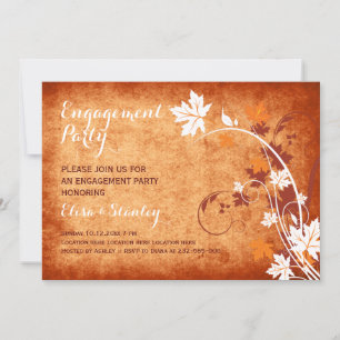 Invitación Maple deja la fiesta de compromiso de boda de otoñ