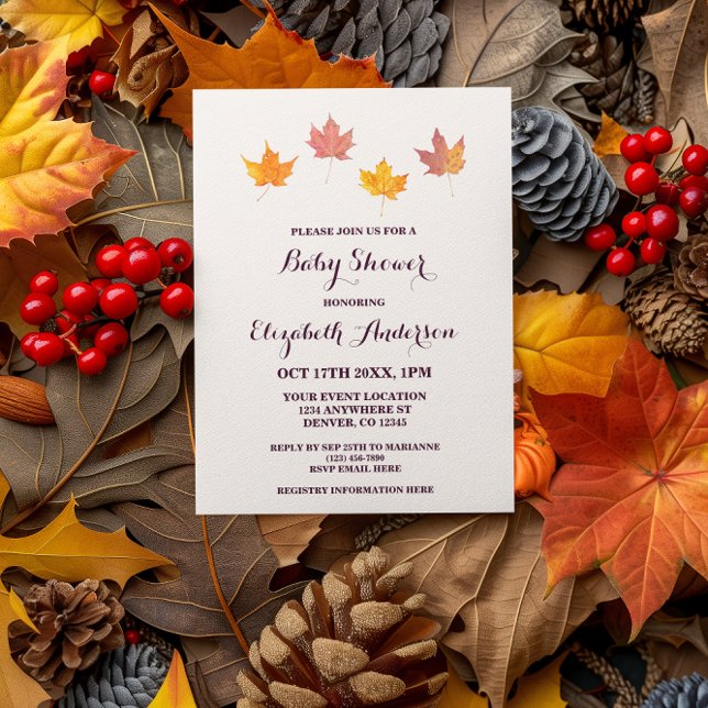Invitación Maple Leaves Cae Baby Shower (Subido por el creador)