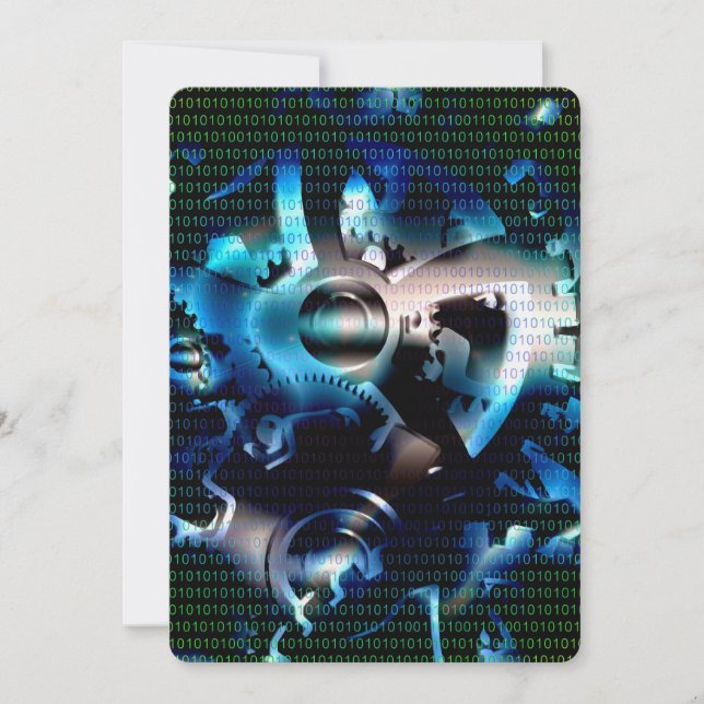 Invitación Máquina de código binario (Anverso)