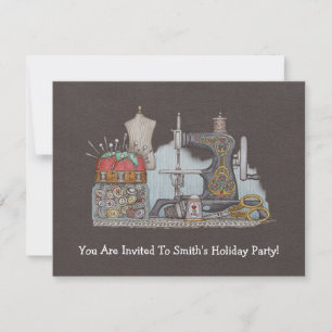 Invitación Máquina de coser a mano
