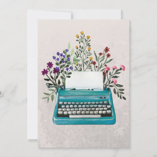 Invitación Máquina de escribir floral
