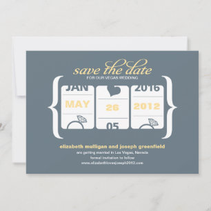 Invitación Máquina de ranura gris y amarilla de Las Vegas Gua