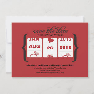 Invitación Máquina de ranura Guardar la fecha - Boda