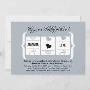 Invitación Máquina de ranura negra gris plateada ducha de nov
