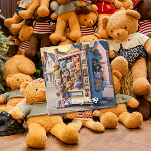 Invitación Máquina expendedora llena de ojivas de peluche