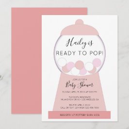 Invitación Máquina moderna de guijarros rosados Chica Baby Sh