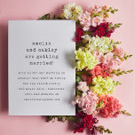 Invitación Máquina retro minimalista Boda blanco negro<br><div class="desc">Máquina retro minimalista Invitación a la boda blanca y negra</div>