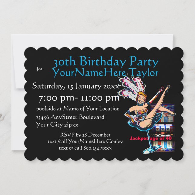 Invitación Máquina tragamonedas Fiesta de cumpleaños número 3 (Anverso)