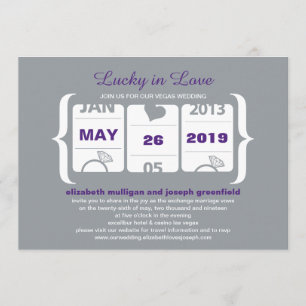 Invitación Máquina Tragaperras Boda Afortunada en el Amor