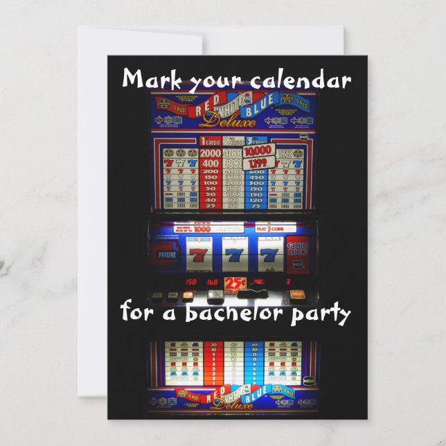 Invitación Máquina Tragaperras de Despedida de Soltero (Anverso)