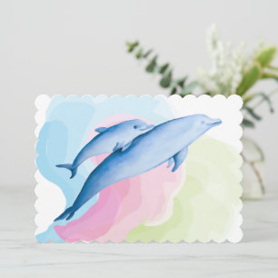 Invitación Mar asombroso con delfines