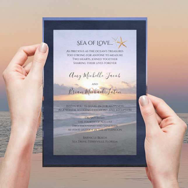 Invitación Mar de Amor | Boda Starfish Beach Sunset (Subido por el creador)