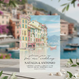 Invitación Mar de Italia | Boda Portofino Watercolor