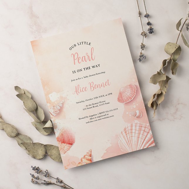 Invitación Mar de verano lindo océano pequeña ducha de peras (Subido por el creador)