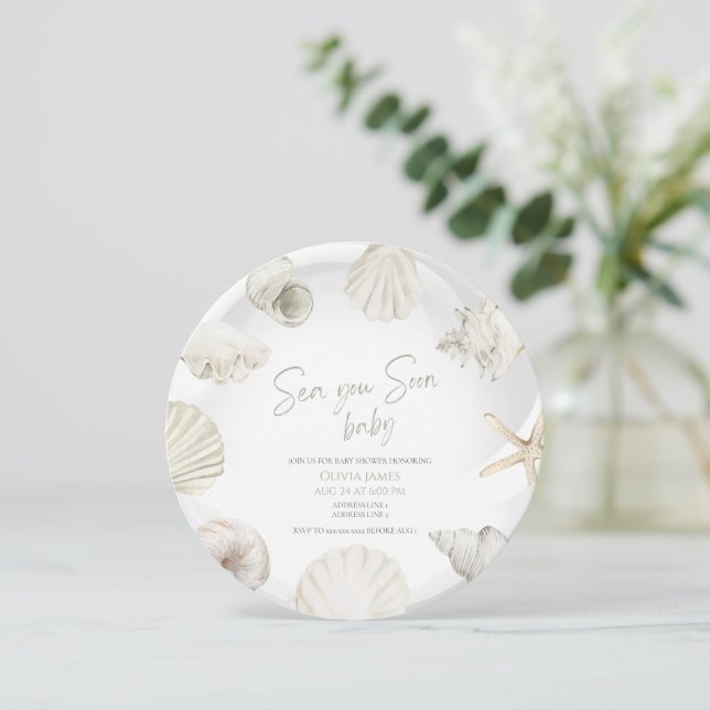 Invitación Mar pronto bebé ducha (Anverso de pie)