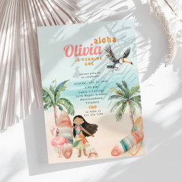 Invitación Mar Tropical Beach Summer Surf Mar Primer Chica de