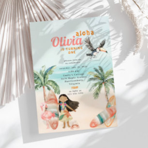Invitación Mar Tropical Beach Summer Surf Mar Primer Chica de