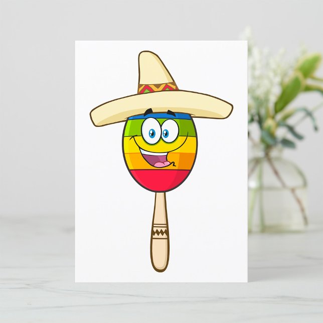 Invitación Maraca con Sombrero Colorida Fiesta (Subido por el creador)
