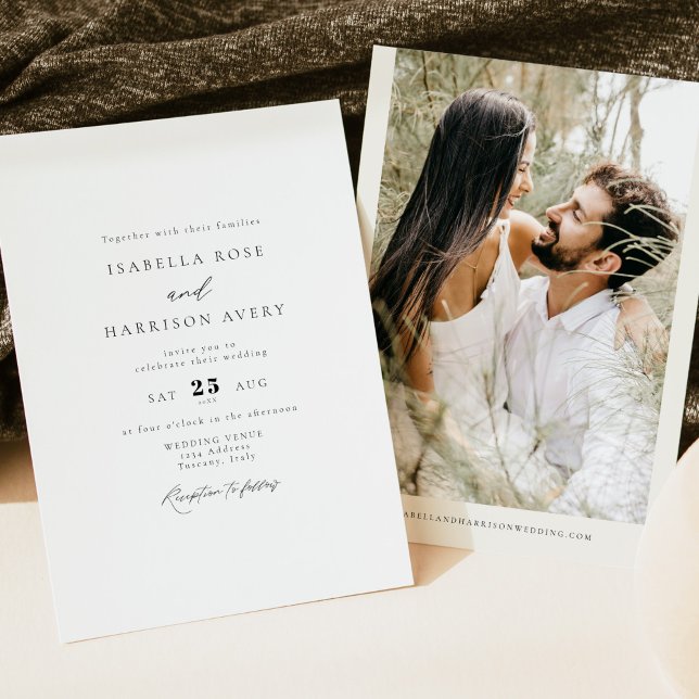 Invitación MARAH Elegante Boda Minimalista de fotografía simp (Subido por el creador)