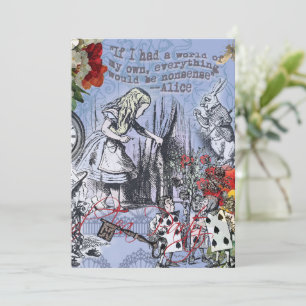Invitación Maravilla de la cortina sin sentido de Alicia - Az