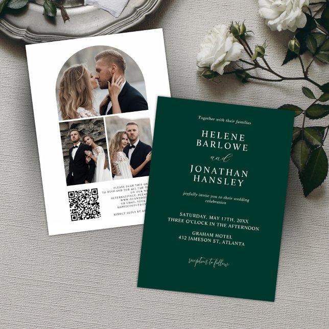 Invitación Maravilla elegante clásica verde esmeralda (Subido por el creador)