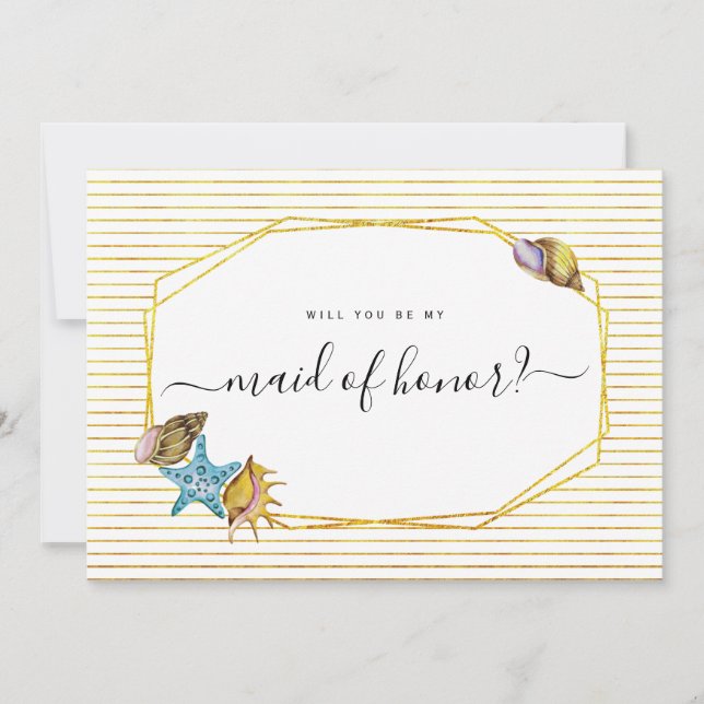 Invitación Maravillas acuarelas serás mi criada de honor (Anverso)