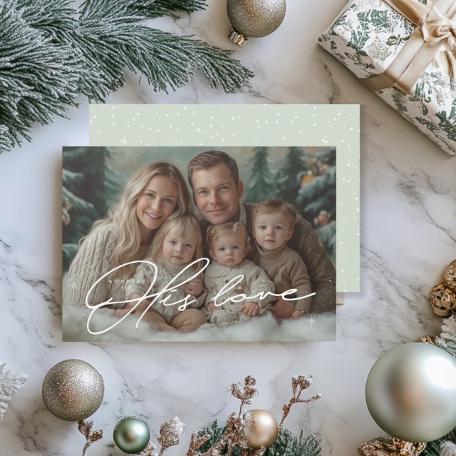 Invitación Maravillas verdes de sus Navidades de amor cargan  (Green Christmas Card)