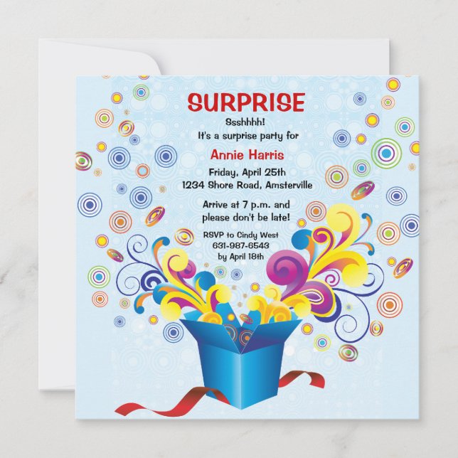 Invitación maravillosa de la caja de regalo (Anverso)