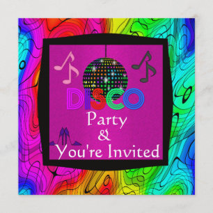 Invitación maravillosa del fiesta de disco