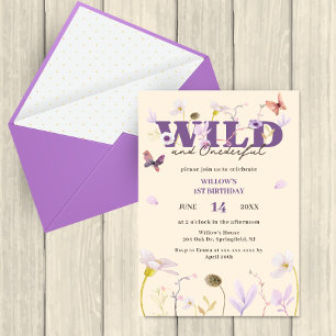 Invitación Maravillosa flor salvaje 1 cumpleaños