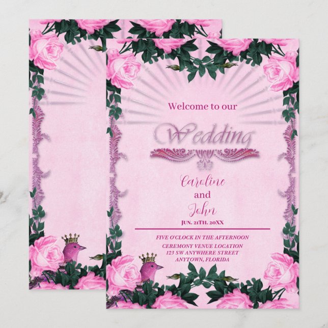 Invitación Maravillosas rosas (Anverso / Reverso)