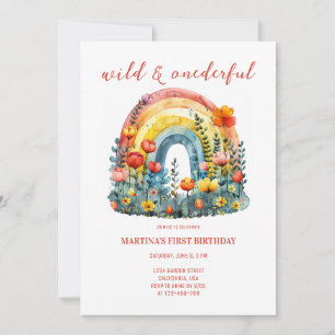 Invitación Maravilloso Aniversario del Arcoiris de Flor Silve