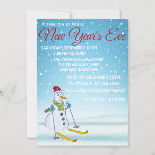 Invitación Maravilloso, asombroso, Blue Sparkly SnowFlake, Añ