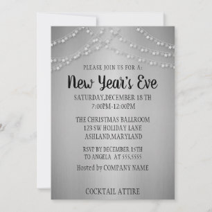 Invitación Maravilloso, asombroso, plateado Sparkly Año Nuevo