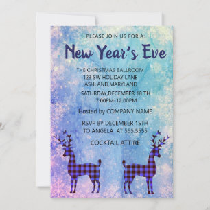 Invitación Maravilloso, asombroso, reno azul Invita Año Nuevo