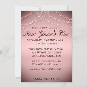 Invitación Maravilloso, asombroso, Rosa Sparkly Año Nuevo