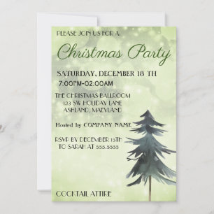 Invitación Maravilloso, bello, verde árbol de Navidad