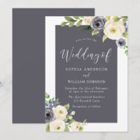 Maravilloso Boda de flores beige azul de la marina