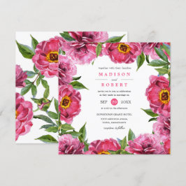 Invitación Maravilloso Boda de moda de flores de los peones m