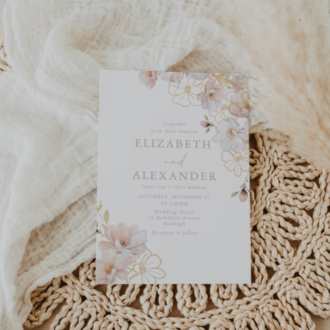 Invitación Maravilloso Boda encantado con Rubor y Gold (Subido por el creador)