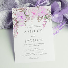 Invitación Maravilloso Boda Purple Floral