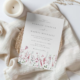 Invitación Maravilloso Boda Rosa Rubor & Dusty Wildflowers