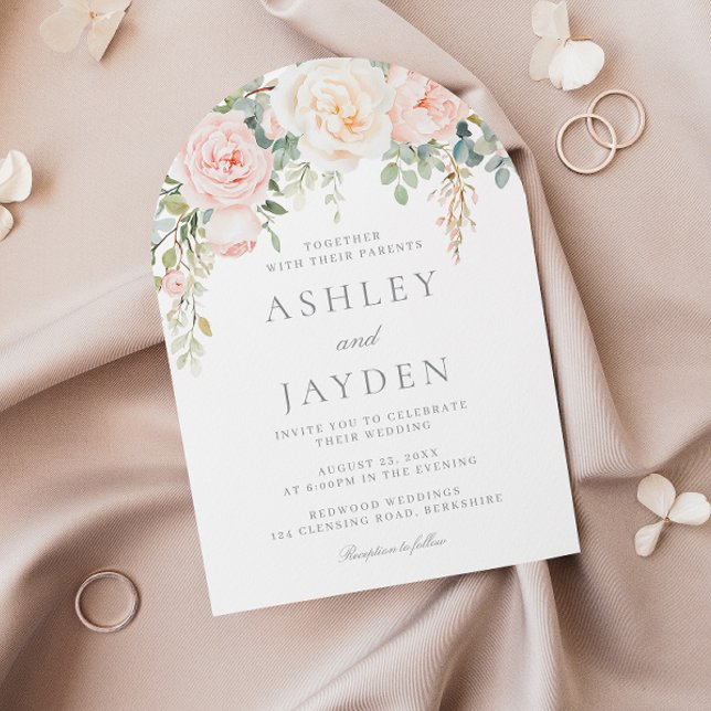 Invitación Maravilloso Boda Rubor Floral Arch (Subido por el creador)