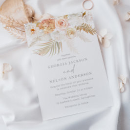 Invitación Maravilloso Boda Rubor Gold y Ivory Floral